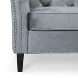 Chatwin Contemporary Tufted Velvet Sofa by Christopher Knight Home - 32.50" D x 77.00" W x 30.25" H
