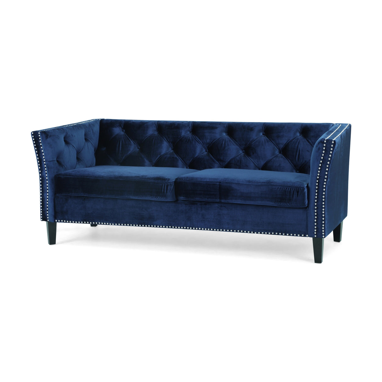 Chatwin Contemporary Tufted Velvet Sofa by Christopher Knight Home - 32.50" D x 77.00" W x 30.25" H