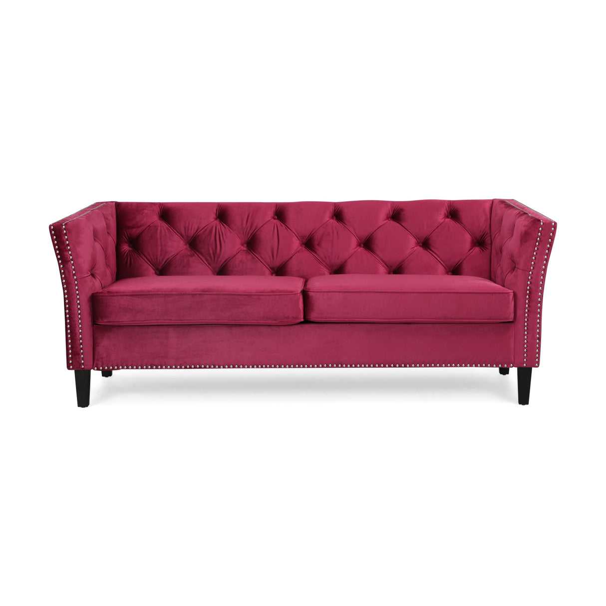 Chatwin Contemporary Tufted Velvet Sofa by Christopher Knight Home - 32.50" D x 77.00" W x 30.25" H