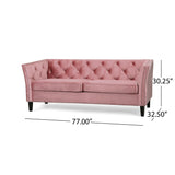 Chatwin Contemporary Tufted Velvet Sofa by Christopher Knight Home - 32.50" D x 77.00" W x 30.25" H