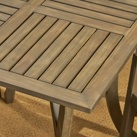 Chaucer Outdoor 4-Seater Square Acacia Wood Mesh Seats Dining Set by Christopher Knight Home