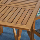Chaucer Outdoor 4-Seater Square Acacia Wood Mesh Seats Dining Set by Christopher Knight Home
