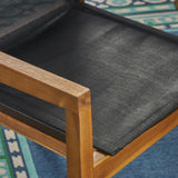 Chaucer Outdoor 4-Seater Square Acacia Wood Mesh Seats Dining Set by Christopher Knight Home