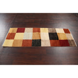Checkered Gabbeh Kashkoli Oriental Runner Rug Hand-knotted Wool Carpet - 2'2" x 6'0"