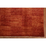 Checkered Modern Gabbeh Square Area Rug Handmade Wool Carpet - 6'9" x 6'11"