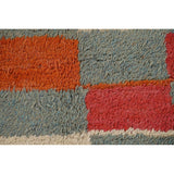 Checkered Moroccan Area Rug Hand-Knotted Wool Carpet - 8'0" x 10'11"