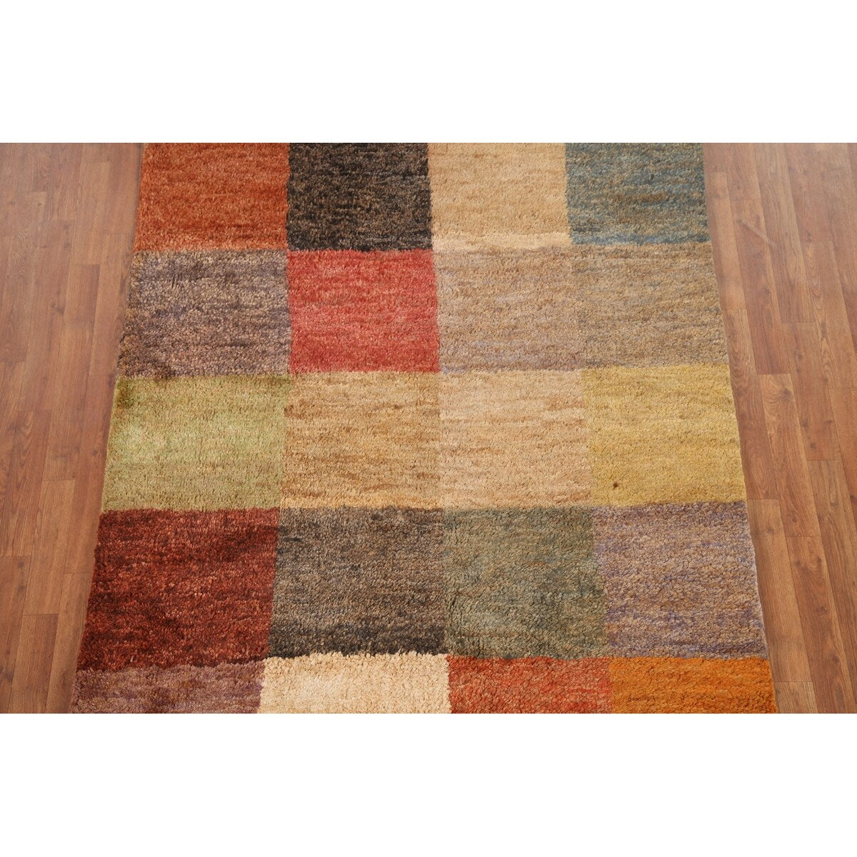 Checkered Moroccan Oriental Area Hand-knotted Jute Carpet - 5'3" x 7'7"