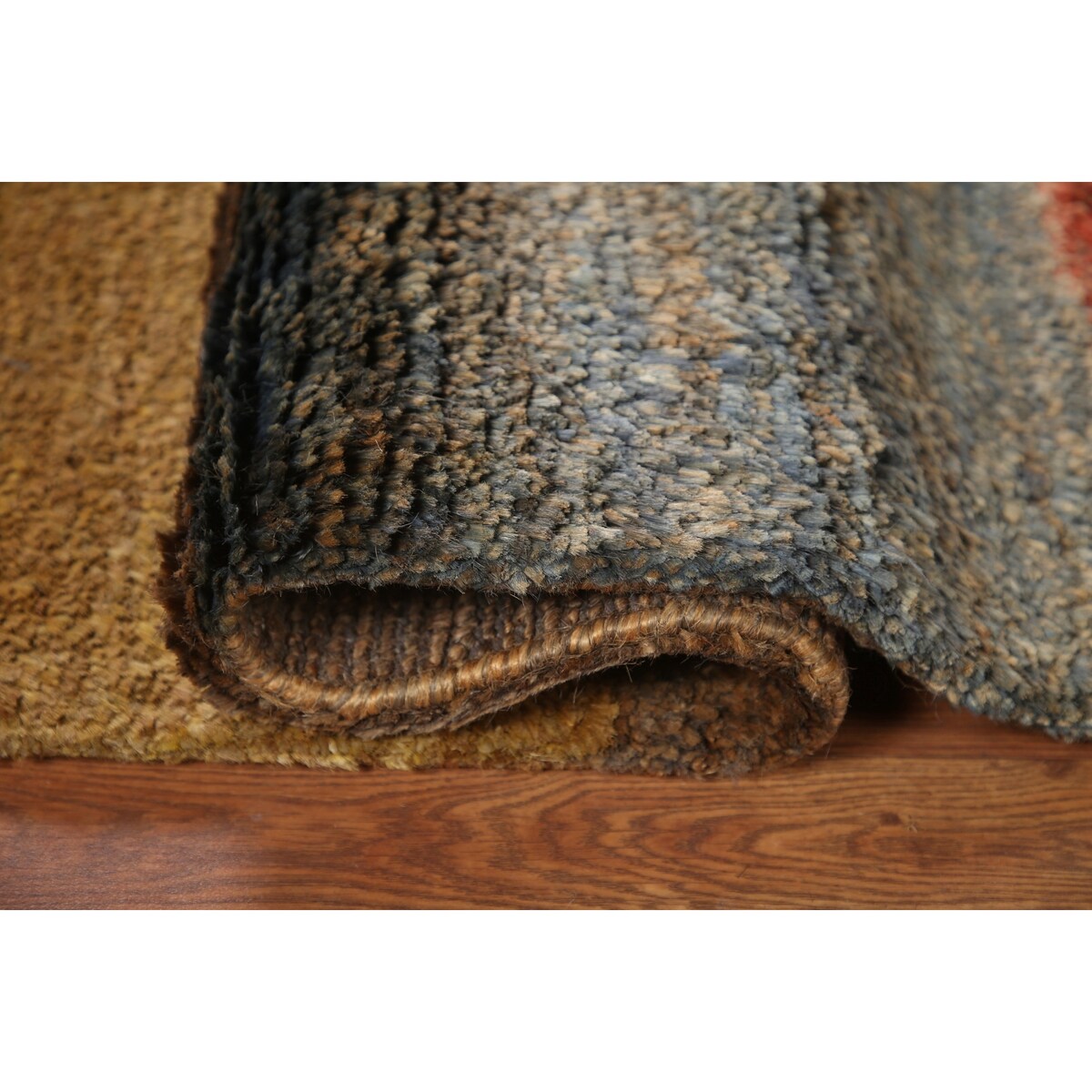Checkered Moroccan Oriental Area Hand-knotted Jute Carpet - 5'3" x 7'7"