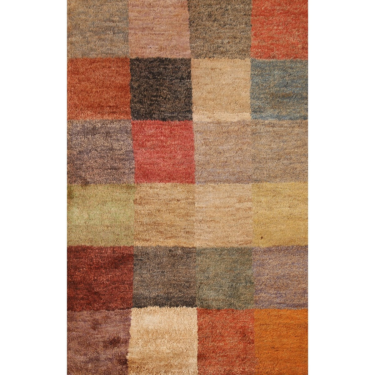 Checkered Moroccan Oriental Area Hand-knotted Jute Carpet - 5'3" x 7'7"