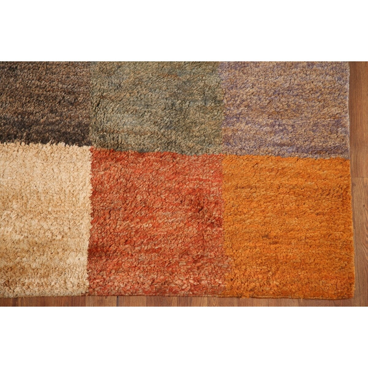 Checkered Moroccan Oriental Area Hand-knotted Jute Carpet - 5'3" x 7'7"