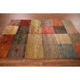 Checkered Moroccan Oriental Area Hand-knotted Jute Carpet - 5'3" x 7'7"