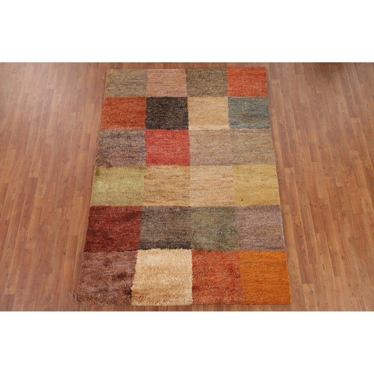 Checkered Moroccan Oriental Area Hand-knotted Jute Carpet - 5'3" x 7'7"