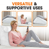 Cheer Collection Extra Large Wedge Pillow with Detachable Bolster