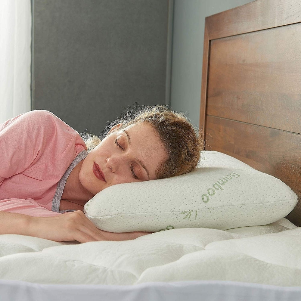 Cheer Collection Natural Latex Foam Pillow with Washable Cover - White