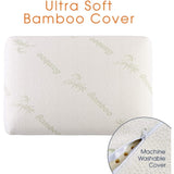 Cheer Collection Natural Latex Foam Pillow with Washable Cover - White