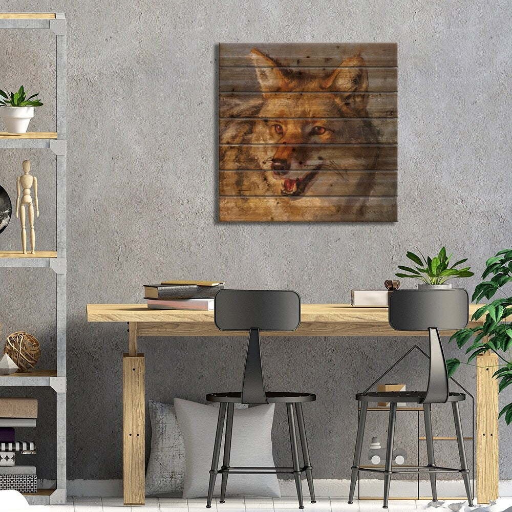 Cheerful Bandit Print On Wood by Mark McKenna - Multi-Color