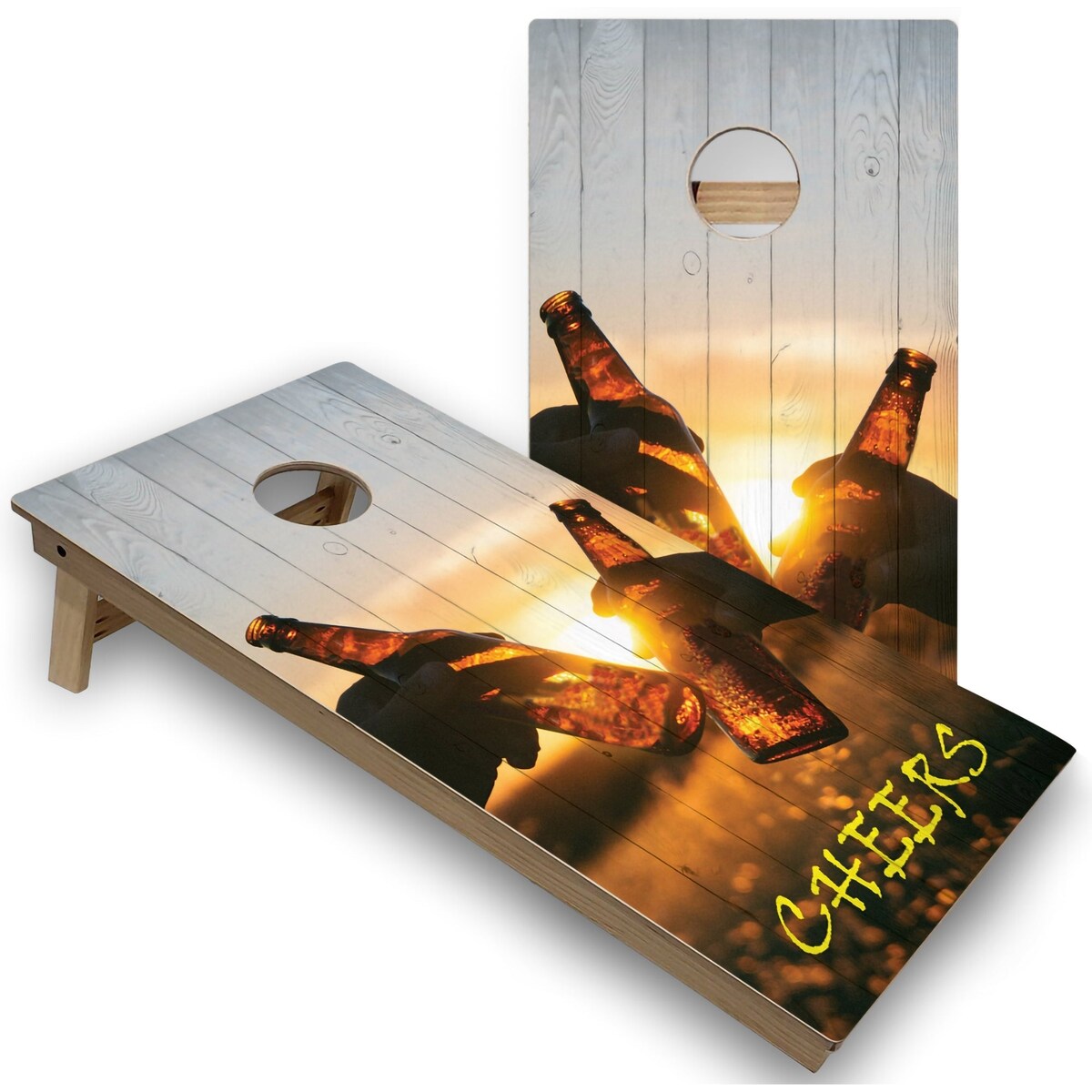 Cheers Cornhole Boards with Case & Lights