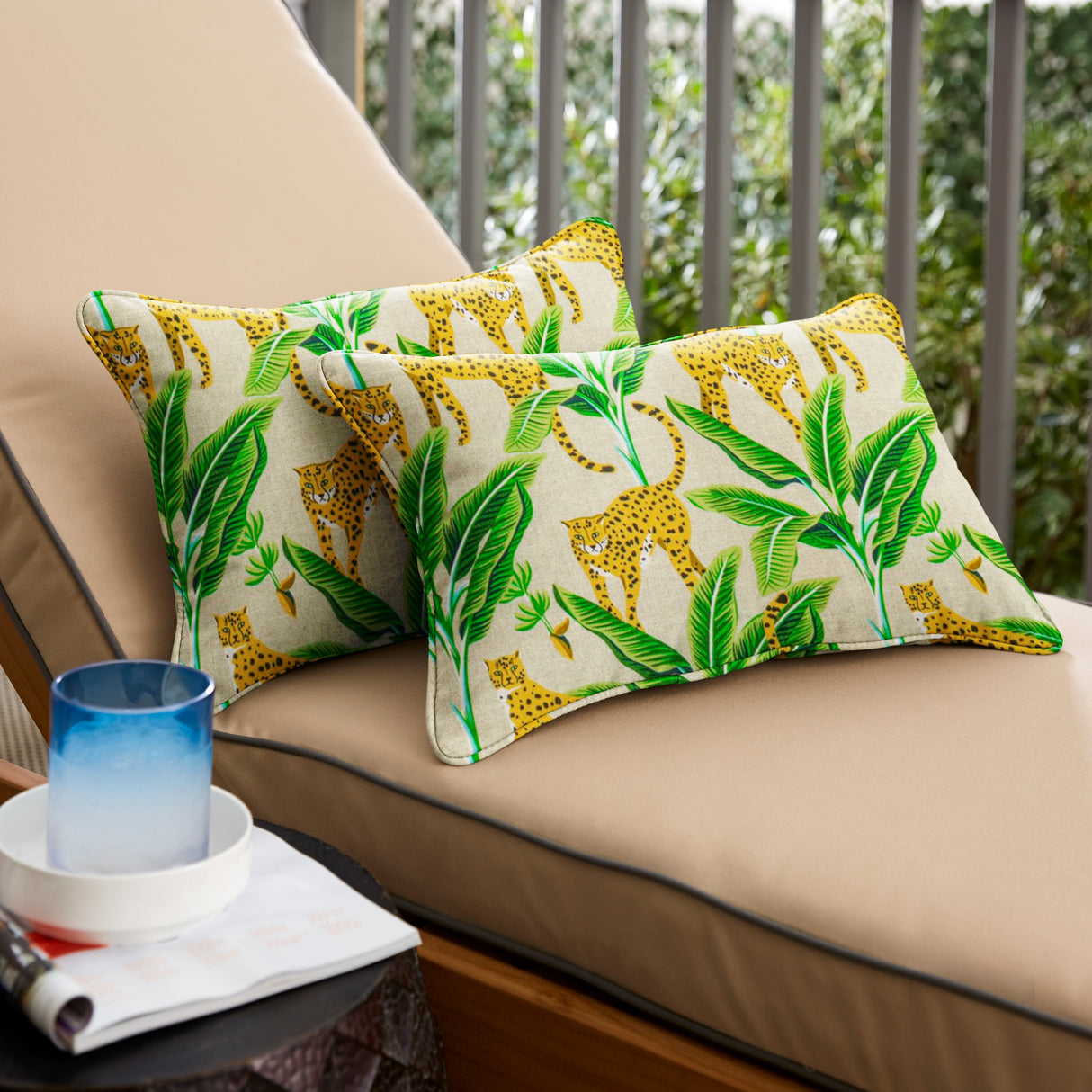 Cheetah Corded Lumbar Pillows (Set of 2) by Havenside Home