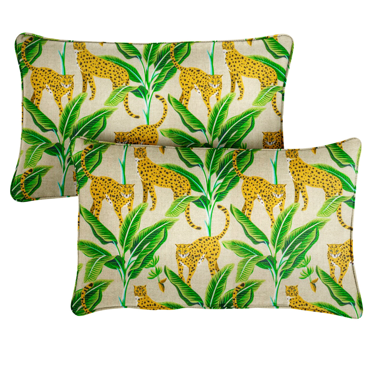 Cheetah Corded Lumbar Pillows (Set of 2) by Havenside Home