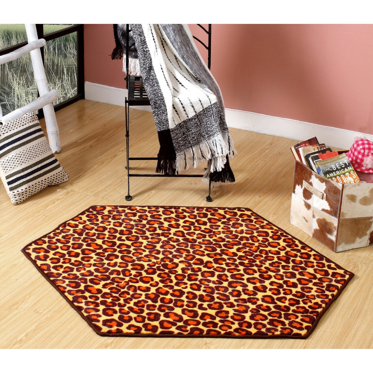 Cheetah Real Area Rug for Living Room, Dining Room, Kids