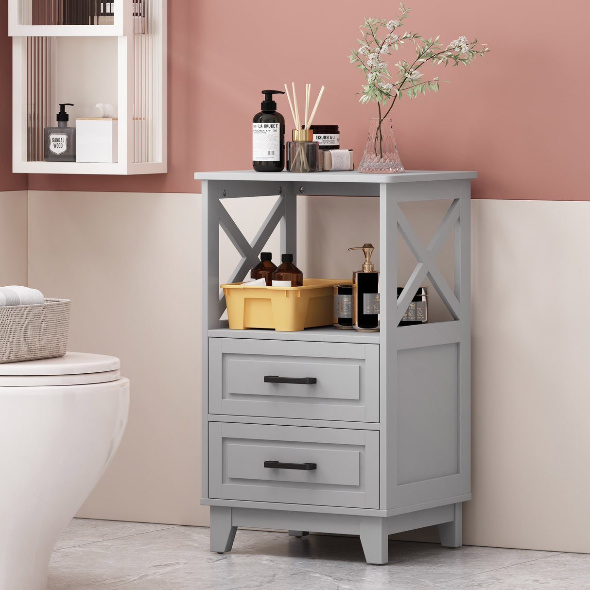 Chellis Bathroom Storage Cabinet with Drawers by Christopher Knight Home