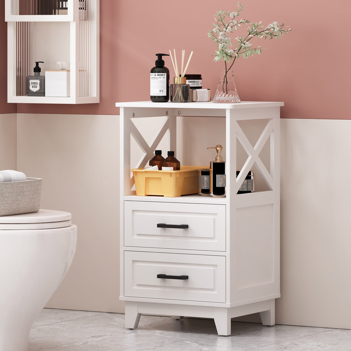 Chellis Bathroom Storage Cabinet with Drawers by Christopher Knight Home