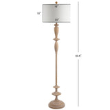 Chelsea 63.5" Resin LED Floor Lamp, Brown wood finish by JONATHAN Y - 63.5" H x 16" W x 16" D