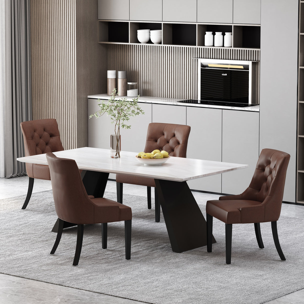 Cheney Tufted Dining Chairs (Set of 4) by Christopher Knight Home