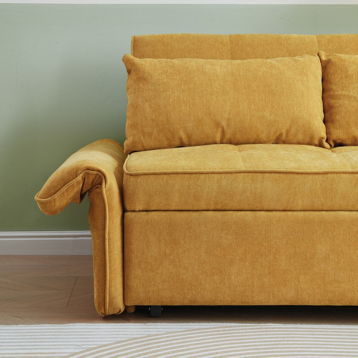 Chenille Fabric Pull-Out Sofa Bed Convertible Sleeper Loveseat Couch