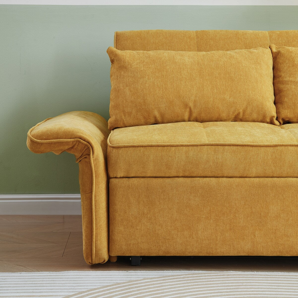 Chenille Fabric Pull-Out Sofa Bed Convertible Sleeper Loveseat Couch