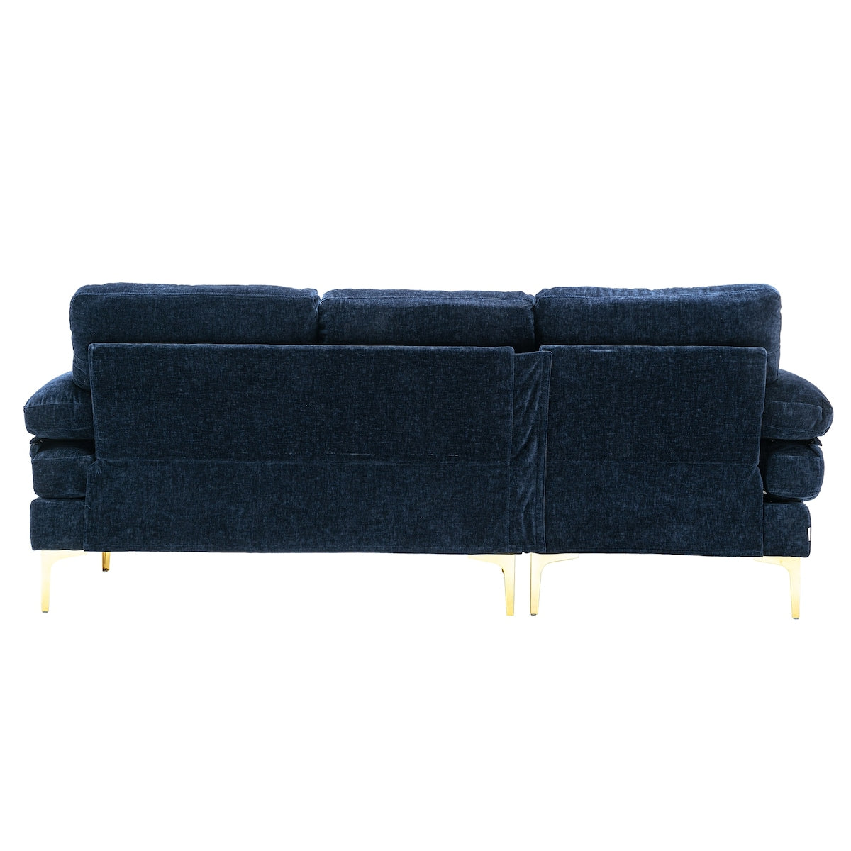 Chenille Fabric Sectional Sofa Set Modern Living Room Cushion Back Accent Sofa Wide Lounge Chaise Couch with Pillow Top Arms