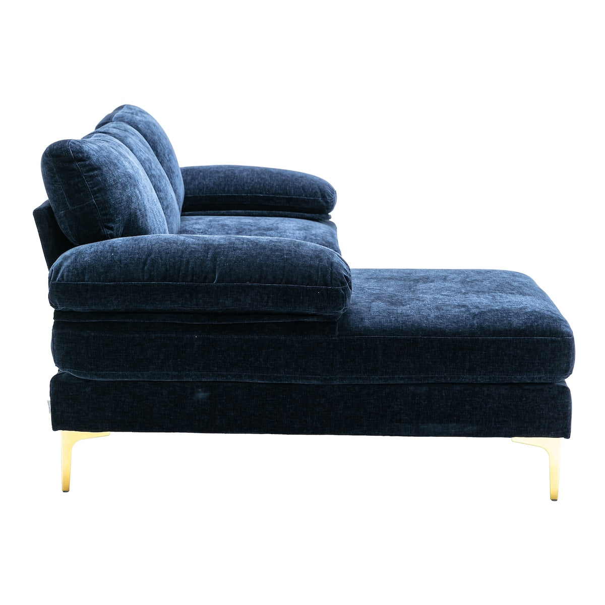 Chenille Fabric Sectional Sofa Set Modern Living Room Cushion Back Accent Sofa Wide Lounge Chaise Couch with Pillow Top Arms
