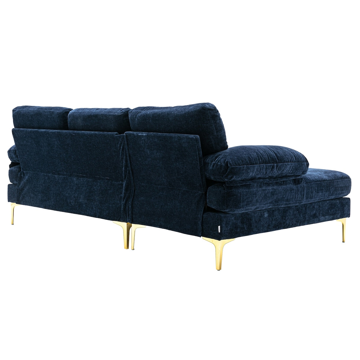 Chenille Fabric Sectional Sofa Set Modern Living Room Cushion Back Accent Sofa Wide Lounge Chaise Couch with Pillow Top Arms