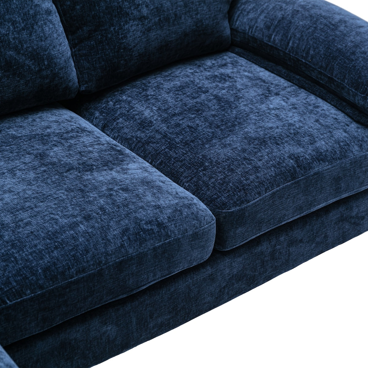 Chenille Fabric Sectional Sofa Set Modern Living Room Cushion Back Accent Sofa Wide Lounge Chaise Couch with Pillow Top Arms