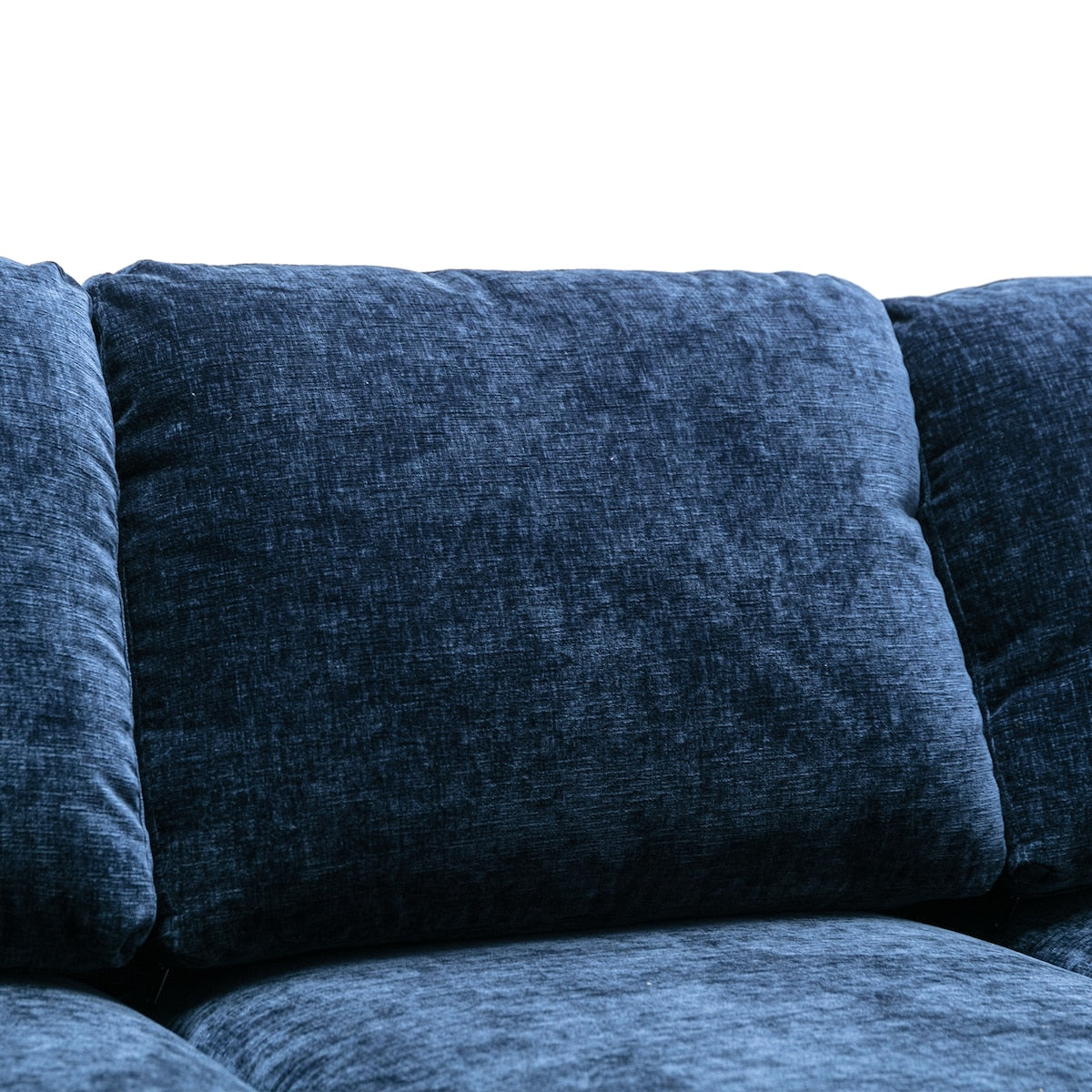 Chenille Fabric Sectional Sofa Set Modern Living Room Cushion Back Accent Sofa Wide Lounge Chaise Couch with Pillow Top Arms