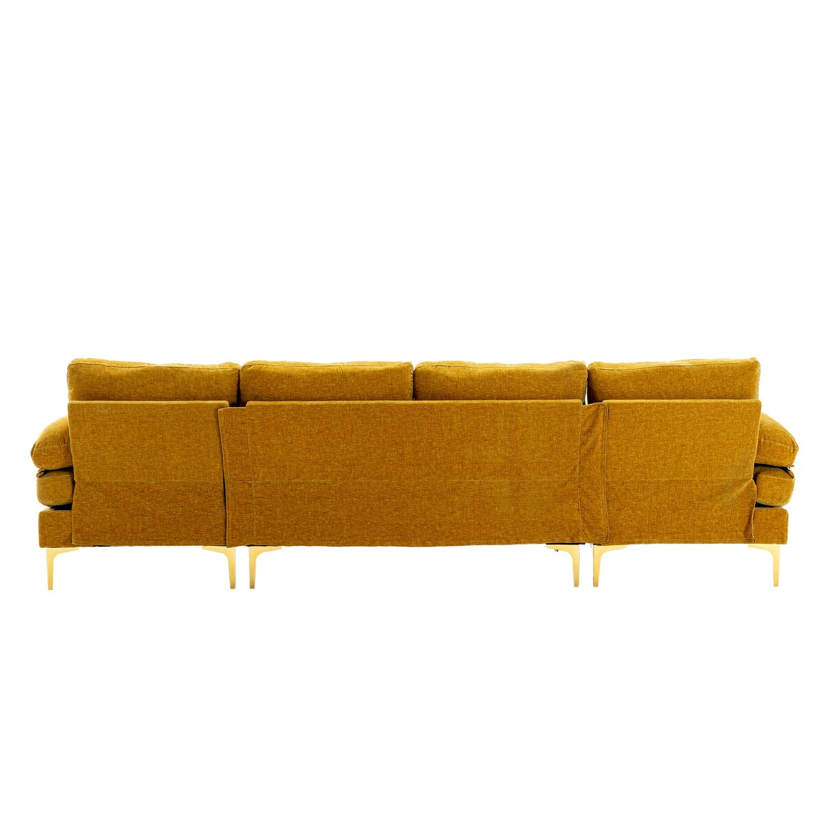 Chenille Fabric Sectional Sofa with Cushion Back