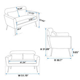 Chenille Loveseat Small Sofa Small Mini Room Couch Two-seater Sofa Arm Chairs