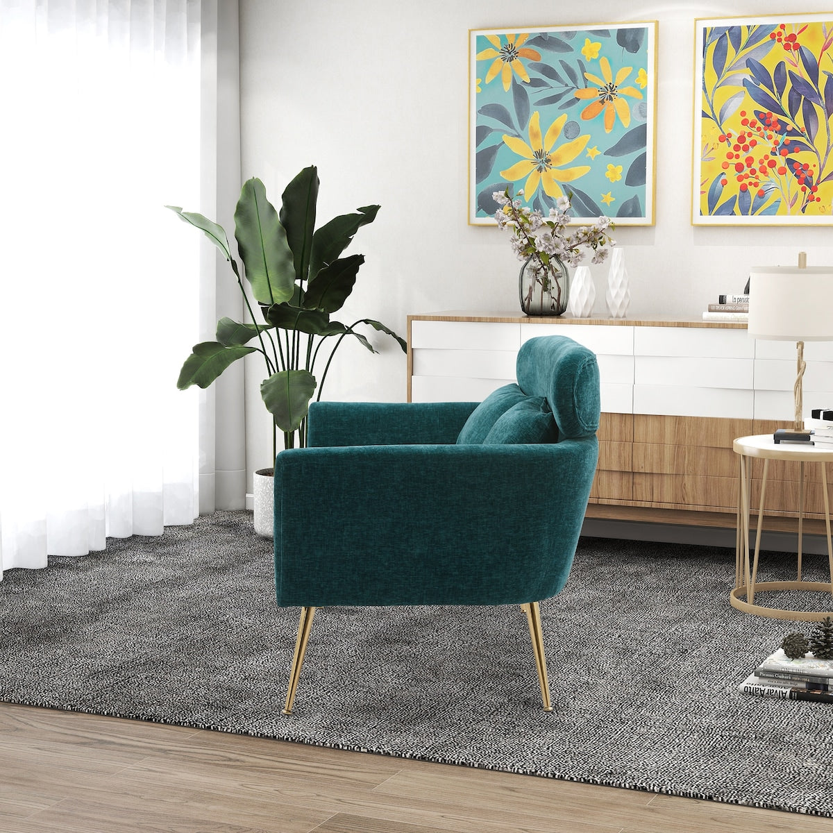Chenille Loveseat Small Sofa Small Mini Room Couch Two-seater Sofa Arm Chairs