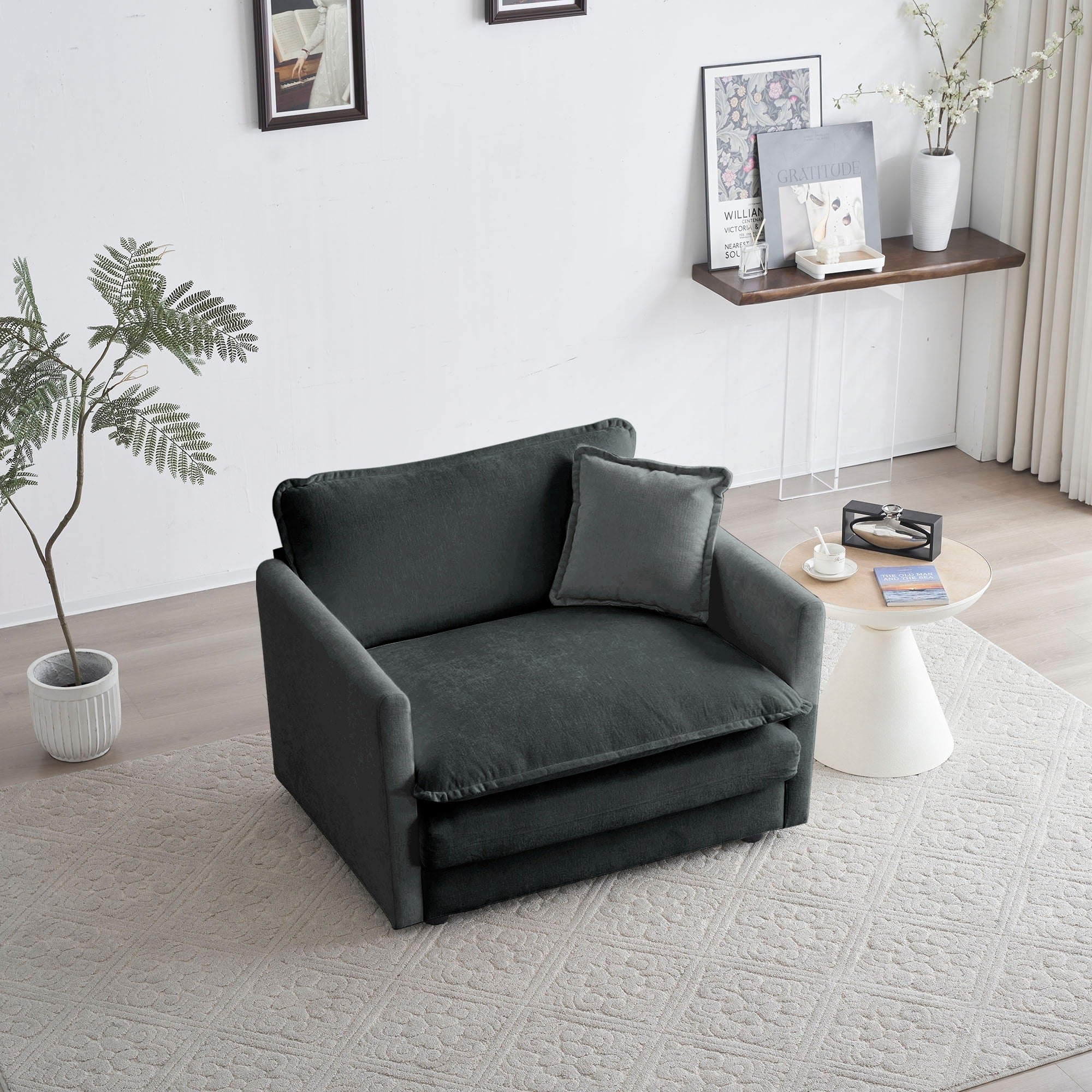 Chenille Single Sofa Chair 41.4 W Oversized Accent Chairs Modern Uph Overstock