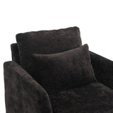 Chenille Single Sofa Chair, Upholstered Accent Chair with Soft Pillow, Mid Century Modern Reading Armchair