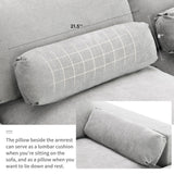 Chenille U-Shaped Sectional Sofa, Convertible Sofa Bed with Ottoman