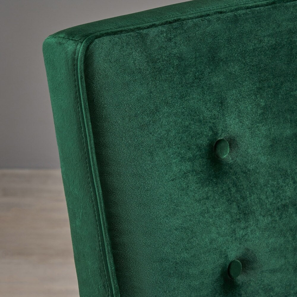 Chequeset Minimalist Dining Bench Settee with Tufted Velvet Cushion by Christopher Knight Home - N/A