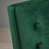Chequeset Minimalist Dining Bench Settee with Tufted Velvet Cushion by Christopher Knight Home - N/A