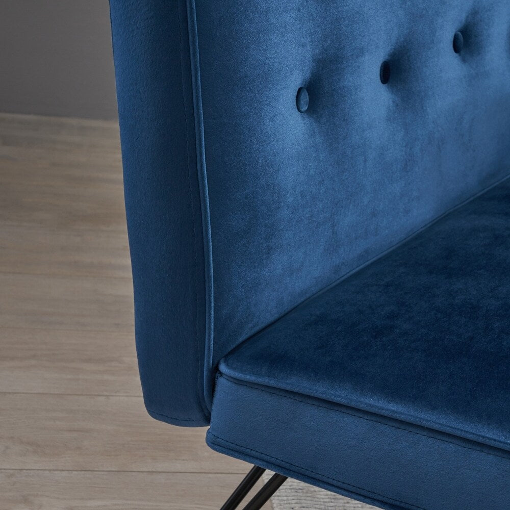 Chequeset Minimalist Dining Bench Settee with Tufted Velvet Cushion by Christopher Knight Home - N/A