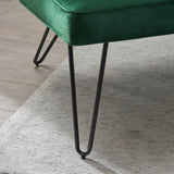 Chequeset Minimalist Dining Bench Settee with Tufted Velvet Cushion by Christopher Knight Home - N/A