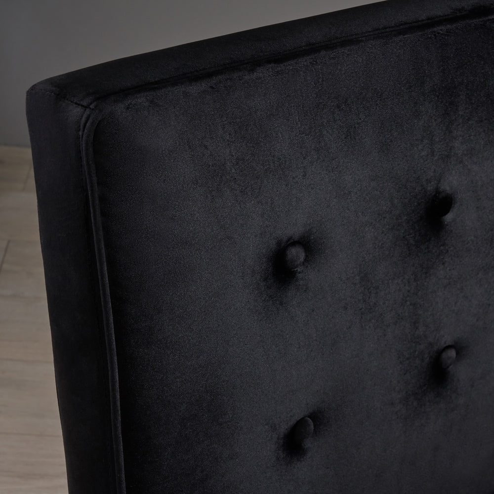 Chequeset Minimalist Dining Bench Settee with Tufted Velvet Cushion by Christopher Knight Home - N/A