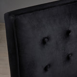 Chequeset Minimalist Dining Bench Settee with Tufted Velvet Cushion by Christopher Knight Home - N/A
