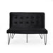 Chequeset Minimalist Dining Bench Settee with Tufted Velvet Cushion by Christopher Knight Home - N/A