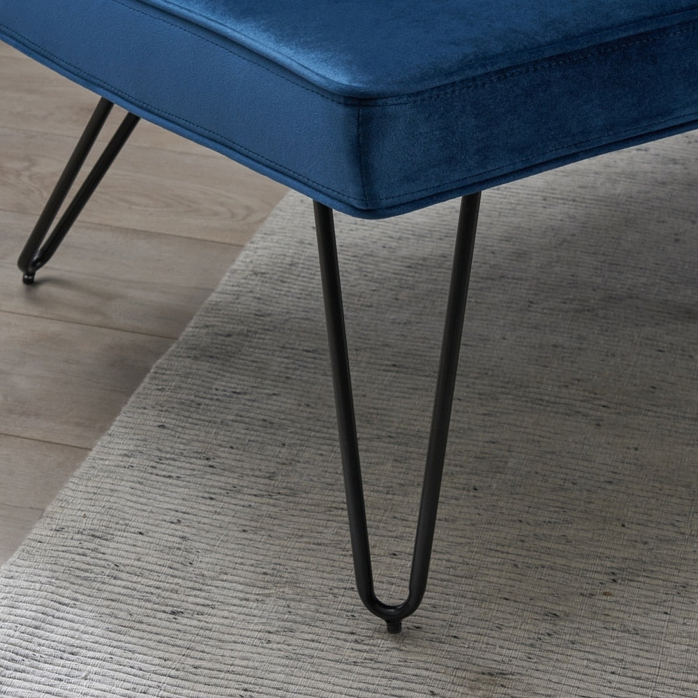 Chequeset Minimalist Dining Bench Settee with Tufted Velvet Cushion by Christopher Knight Home - N/A