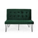 Chequeset Minimalist Dining Bench Settee with Tufted Velvet Cushion by Christopher Knight Home - N/A